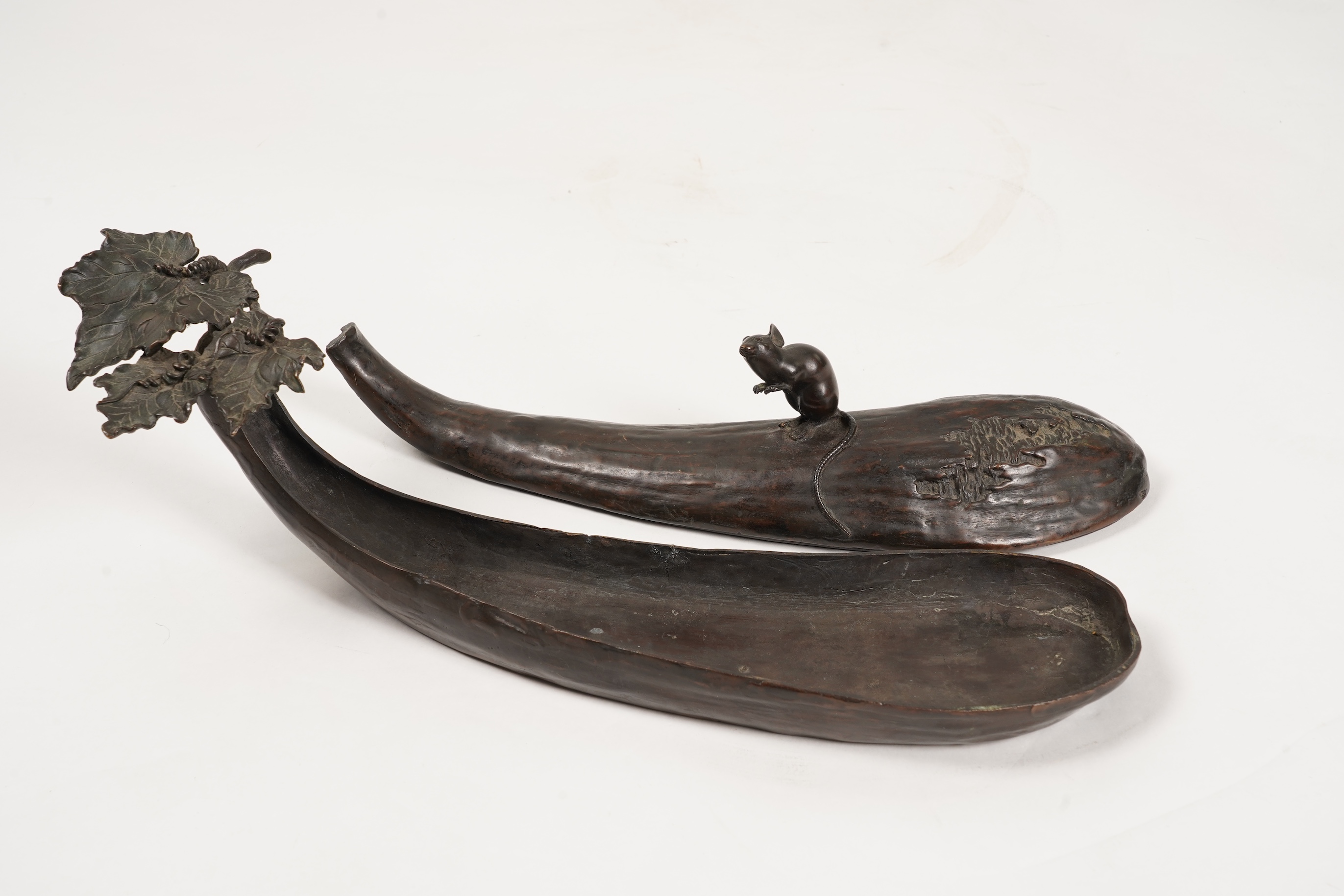 A Japanese bronze ‘gourd & mouse’ vessel, Meiji period